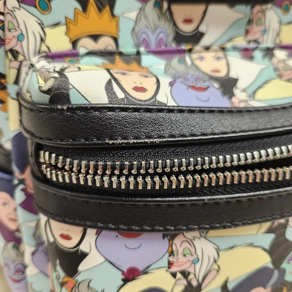 Loungefly Disney Villians maleficient  Cruella AOP Mini Backpack + Wallet